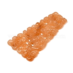 天然ミャンマー翡翠の染色ペンダント  彫刻された台形チャーム  染め  ミックスカラー  40x23x2mm  穴：1.2mm&nbsp;G-Z162-06