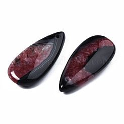天然ブラジルの瑪瑙ペンダント  染め＆加熱  ティアドロップ  インディアンレッド  39~40x17~18x6~7mm  穴：1.5mm&nbsp;G-S364-099A