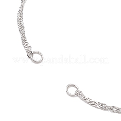 2Pcs 2 Colors 304 Stainless Steel Singapore Chain Bracelet Making&nbsp;AJEW-JB01345