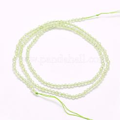 天然石プレナイトビーズ連売り  多面カット  ラウンド  2mm  穴：0.5mm  約223個/連  15.7インチ（40cm）&nbsp;G-F509-30-2mm