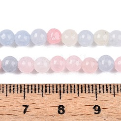 染め加工天然石ホワイトジェイドビーズ連売り  ツートン  ラウンド  ミックスカラー  4.5x4~4.5mm  穴：0.8mm  約90~91個/連  14.76~14.92''（37.5~37.9センチメートル）&nbsp;G-T140-4mm-A03