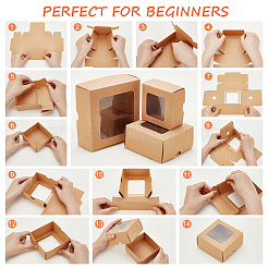 Folding Kraft Paper Cardboard Jewelry Gift Boxes&nbsp;CON-WH0092-25B