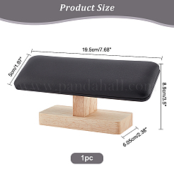 Puレザーブレスレットディスプレイスタンド  竹製シャーシ  ブラック  19.5x5x8.9cm&nbsp;BDIS-WH0002-09