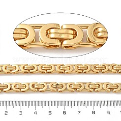 201 ステンレススチール製ビザンチンチェーン  溶接されていない  ゴールドカラー  7x4mm&nbsp;SA-CBA46AF-01G