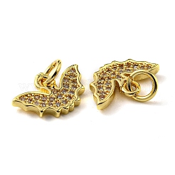 Rack Plating Brass Micro Pave Cubic Zirconia Charms&nbsp;KK-D036-03G
