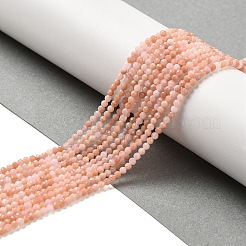 天然石ピンクアベンチュリンビーズ連売り  多面カット  ラウンド  2~2.5mm  穴：0.5mm  約157~180個/連  15.08~15.75''（38.2~40センチメートル）&nbsp;G-B074-B05-01