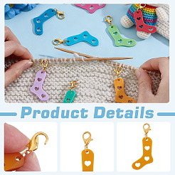 12Pcs Acrylic Locking Stitch Marker&nbsp;HJEW-JOY00031