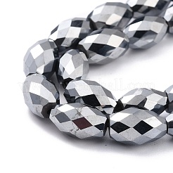 テラヘルツストーンビーズ連売り  多面カット  バレル  11~12x7~8mm  穴：0.8mm  約32~33個/連  15.55''（39.5~39.7センチメートル）&nbsp;G-D461-14D