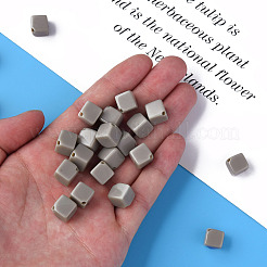 不透明なアクリルビーズ  キューブ  ダークカーキ  13x14.5x14.5mm  穴：2mm  約530個/500g&nbsp;MACR-S373-135-A05
