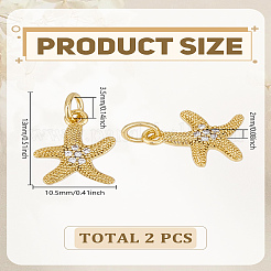 2Pcs Brass Micro Pave Grade AAA Cubic Zirconia Pendants&nbsp;ZIRC-LP0001-40