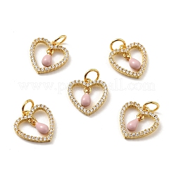 Rack Plating Brass Micro Pave Cubic Zirconia Pendants&nbsp;ZIRC-C037-07G