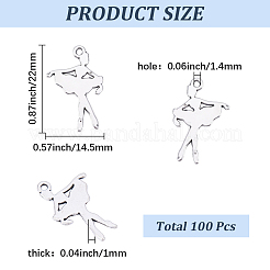 チベット風アロイペンダント100個  ダンサーチャーム  アンティークシルバー  22x14.5x1mm  穴：1.4mm&nbsp;FIND-SC0022-35