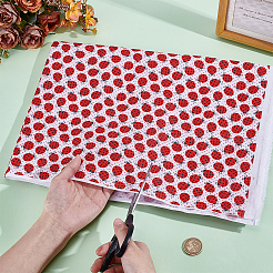 ポリエステル生地  衣料品用  てんとう虫  1000x1450x0.1mm&nbsp;DIY-WH0780-21C