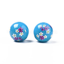 Opaque Printed Acrylic Beads&nbsp;MACR-T043-03F