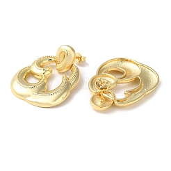 Rack Plating Brass Dangle Stud Earrings&nbsp;EJEW-M230-06G