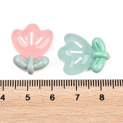 ルミナスオペーク樹脂カボション  チューリップ  暗闇で光る  ミックスカラー  22x17.5x7mm&nbsp;RESI-F071-04
