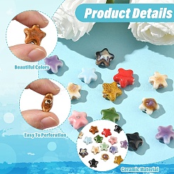 15Pcs Handmade Porcelain Beads&nbsp;PORC-YW0001-54