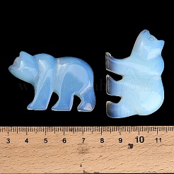 オパライト彫刻ペンダント  ズニ族のクマのチャーム  30~32.5x46~47x6~8mm  穴：1mm&nbsp;GG-CBA3958-02F