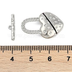 真鍮エナメルマンテル  カドミウムフリー＆ニッケルフリー＆鉛フリー  ハート  プラチナ  ハート：23.5x15x5mm  穴：8.5x5mm  バー：15x3.5x1.5mm  穴：1mm&nbsp;KK-K391-13P