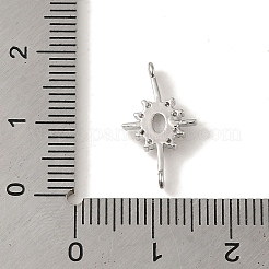 Brass Pave Clear Cubic Zirconia Star Links Connector Charms&nbsp;LS-KK-K371-06P