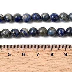 天然石ラピスラズリビーズ連売り  ラウンド  5.5~6mm  穴：1mm  約58~60個/連  15インチ（38cm）&nbsp;G-A163-07-6mm