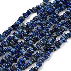天然石ラピスラズリビーズ連売り  チップ  2~7x5~17x5~6mm  穴：0.9mm  30.71~31.50''（78~80センチメートル）&nbsp;G-Q060-C04