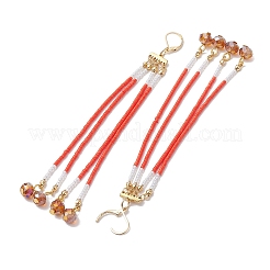 ガラスフレンチフックピアス  304ステンレススチールイヤリング金具付き  ラウンド  ゴールドカラー  135x13.5mm&nbsp;EJEW-JE05983