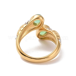 Gemstone Oval Open Cuff Ring with Crystal Rhinestone&nbsp;STAS-E168-10B-G