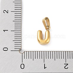 316lサージカルステンレススチールチャーム  レターチャーム  ゴールドカラー  U字  10x6.5x2.5mm  穴：2.5x4.5mm&nbsp;STAS-G315-01G-U