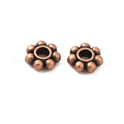 チベット風合金ビーズ  花  赤銅鉱  5.5x2mm  穴：1.6mm&nbsp;FIND-Z063-30R