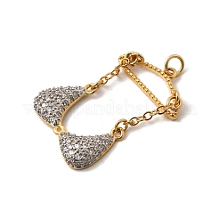 Brass Micro Pave Clear Cubic Zirconia Clothes Pendants&nbsp;KK-I360-014G-02