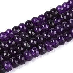 染め加工天然石ホワイトジェイドビーズ連売り  ロンデル  インディゴ  6~6.5x4~4.5mm  穴：1mm  約86~90個/連  14.57~15.16''（37~38.5センチメートル）&nbsp;X-G-T139-59A-03