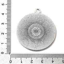 Flat Round Tibetan Style Pendant Cabochon Settings&nbsp;TIBE-C067kg-01AS-NR