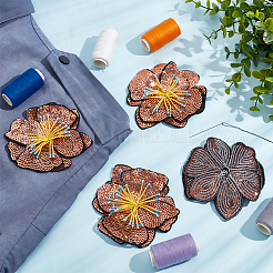 3D Flower Sequin Patches&nbsp;PATC-WH0012-01A