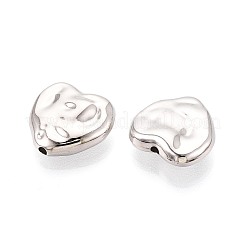CCBプラスチックビーズ  ハート  プラチナ  13.5x14x5mm  穴：1.6mm&nbsp;CCB-N006-58P