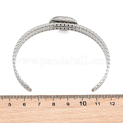304 Stainless Steel Blank Cuff Bangle Bases with Flat Round Tray&nbsp;SA-CBA82C8-05C-P