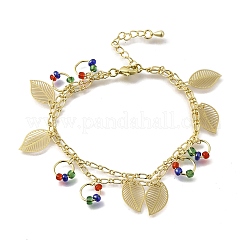 Brass Oval Link Multi-strand Bracelets&nbsp;BJEW-U040-01G