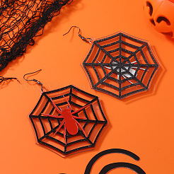 Acrylic Spider with Web Dangle Earrings&nbsp;SD9923