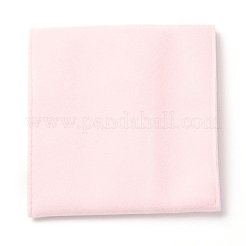 スクエアベルベットジュエリーバッグ  スナップファスナー付き  ピンク  10x10x1cm&nbsp;LS-TP-B001-01B-03