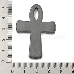 宗教合成非磁性ヘマタイトペンダント  アンククロスチャーム  原色  50x34.5x4mm  穴：11x4mm&nbsp;G-C136-01