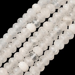 天然石クオーツクリスタルビーズ連売り  ロッククリスタルビーズ  多面カット  ロンデル  透明  8x5mm  穴：1mm  約80個/連  15.7インチ&nbsp;G-R186-14