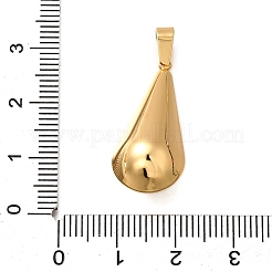 304ステンレスペンダント  ティアドロップチャーム  ゴールドカラー  27x12.5x11.5mm  穴：5x3mm&nbsp;STAS-H200-12G-01
