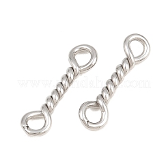 304 Stainless Steel Twisted Bar Connrctor Charms&nbsp;STAS-L300-002P-02