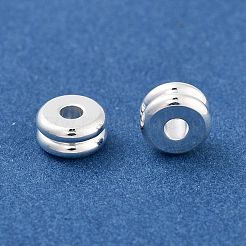 真鍮ビーズ  カドミウムフリー＆鉛フリー  ロンデル  925銀メッキ  5.5x3mm  穴：1.8mm&nbsp;KK-M288-07S-A
