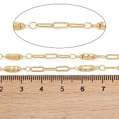 真鍮製の楕円形のリンクチェーン  ハンダ付け  スプールで  丸いビーズで  18KGP本金メッキ  7.5x3x0.8mm&nbsp;CHC-B025-04G