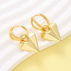 ハート真鍮フープピアス  カドミウムフリー＆鉛フリー  ラックめっき  長持ちメッキ  ゴールドカラー  40.5x20mm&nbsp;EJEW-D322-12G-02
