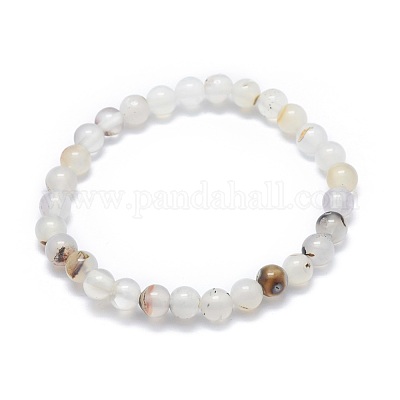 Natural Agate Bead Stretch Bracelets&nbsp;BJEW-K212-A-004-1