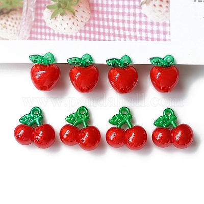 樹脂チャーム  チェリー  レッド  19x21mm&nbsp;PW-WGF7D88-01-1