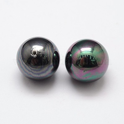 シェルパールビーズ  グレードA  ラウンド  片穴  ブラック  10mm  穴：1.2mm&nbsp;X-BSHE-L031-02-10mm-1
