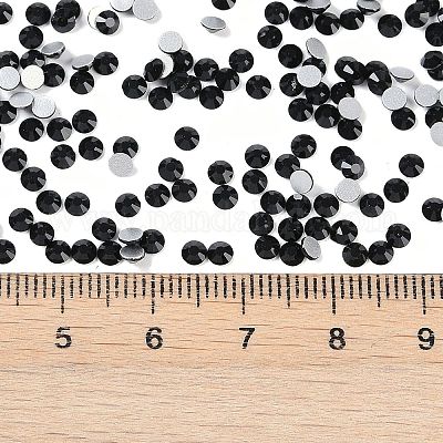 フラットバックガラスラインストーン  グレードA  バックメッキ  多面カット  半円  ジェット  ss10  2.7~2.8mm  1440個/袋&nbsp;RGLA-C002-SS10-280-1